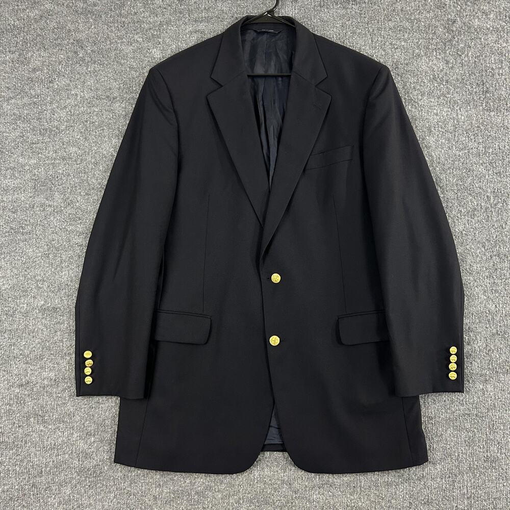 Brooks Brothers Blazer Men 44 Brooksease Loro Piana Navy Wool SportCoat Office